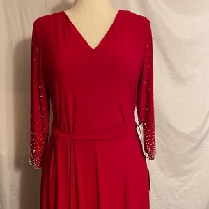 NWT MSK Petite Embellished Sleeve Maxi Dress Size PL